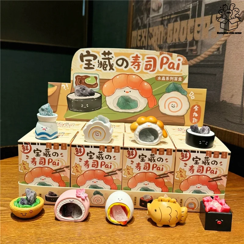 

Sushi Pai Blind Box Natural Petite Crystal Stone Food Themed Trendy Toy Desktop Ornament Home Office Decoration Gift For Adults