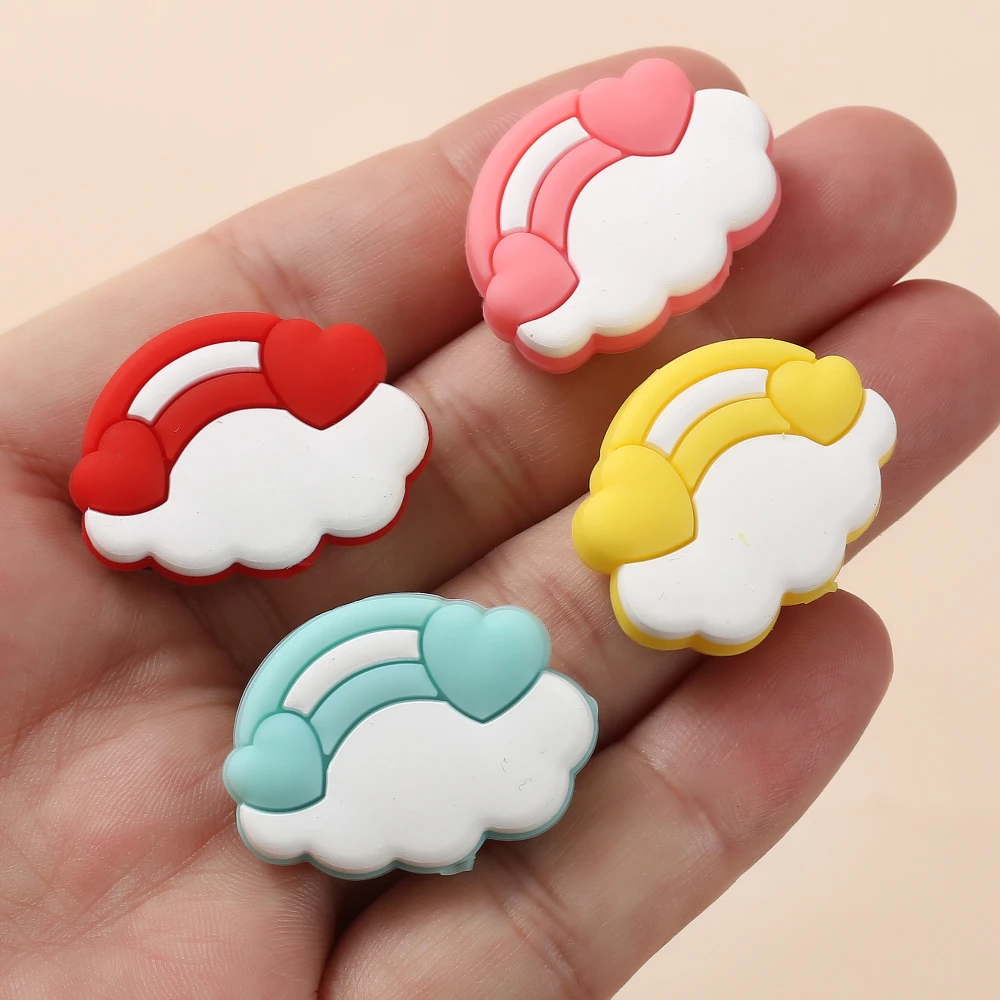 10Pcs 22x30mm Cartoon Clouds Silicone Bead For Nursing Teether Chew Toy DIY Necklace Bracelet Baby Pacifier Chain Jewelry Making