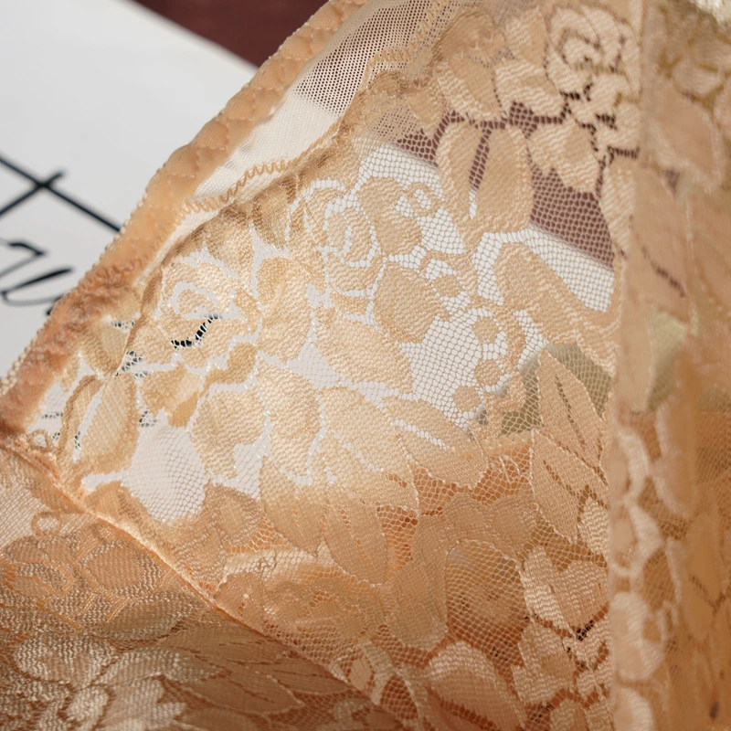 Dámské kalhotky s vysokým pasem, sexy, transparentní, s krajkou, plus size, bezešvé, s dutým výstřihem, velikost L - náhled 5