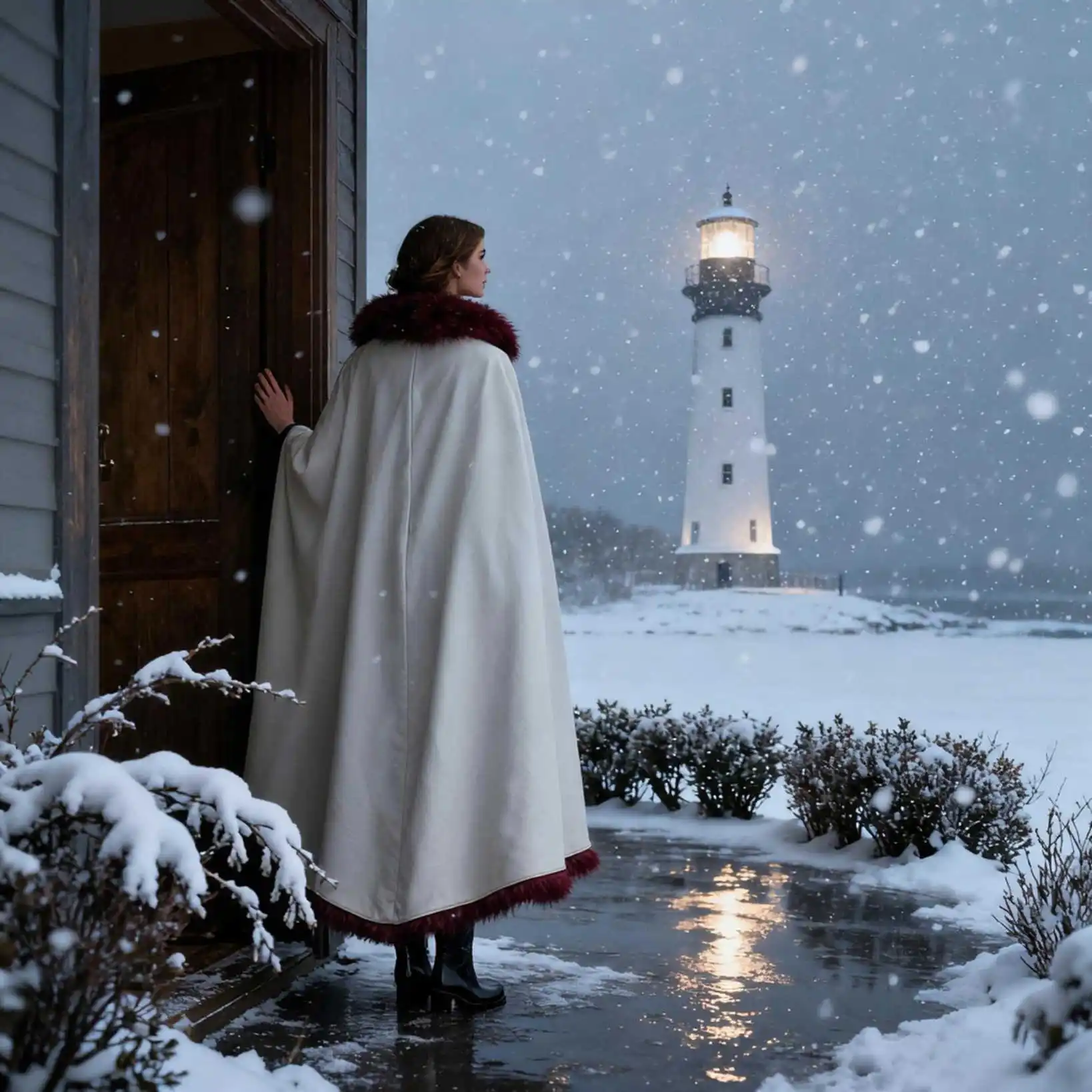 وهمية الفراء مقنعين عباءة الزفاف كيب عيد الميلاد هالوين جودة عالية ثنيات الشتاء الزفاف سترة طويلة زي تأثيري مخصص #3