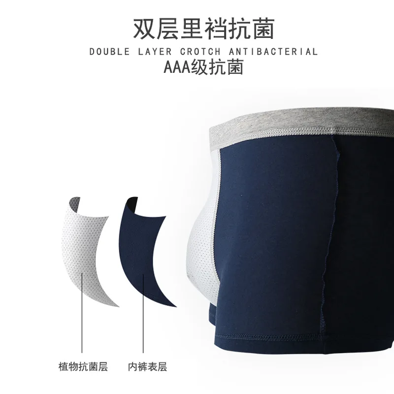 3Pcs/set Plus-size Men's Underwear Cotton Pants Breathable and Comfortable Antibacterial Boxers Male underpants calzoncillos