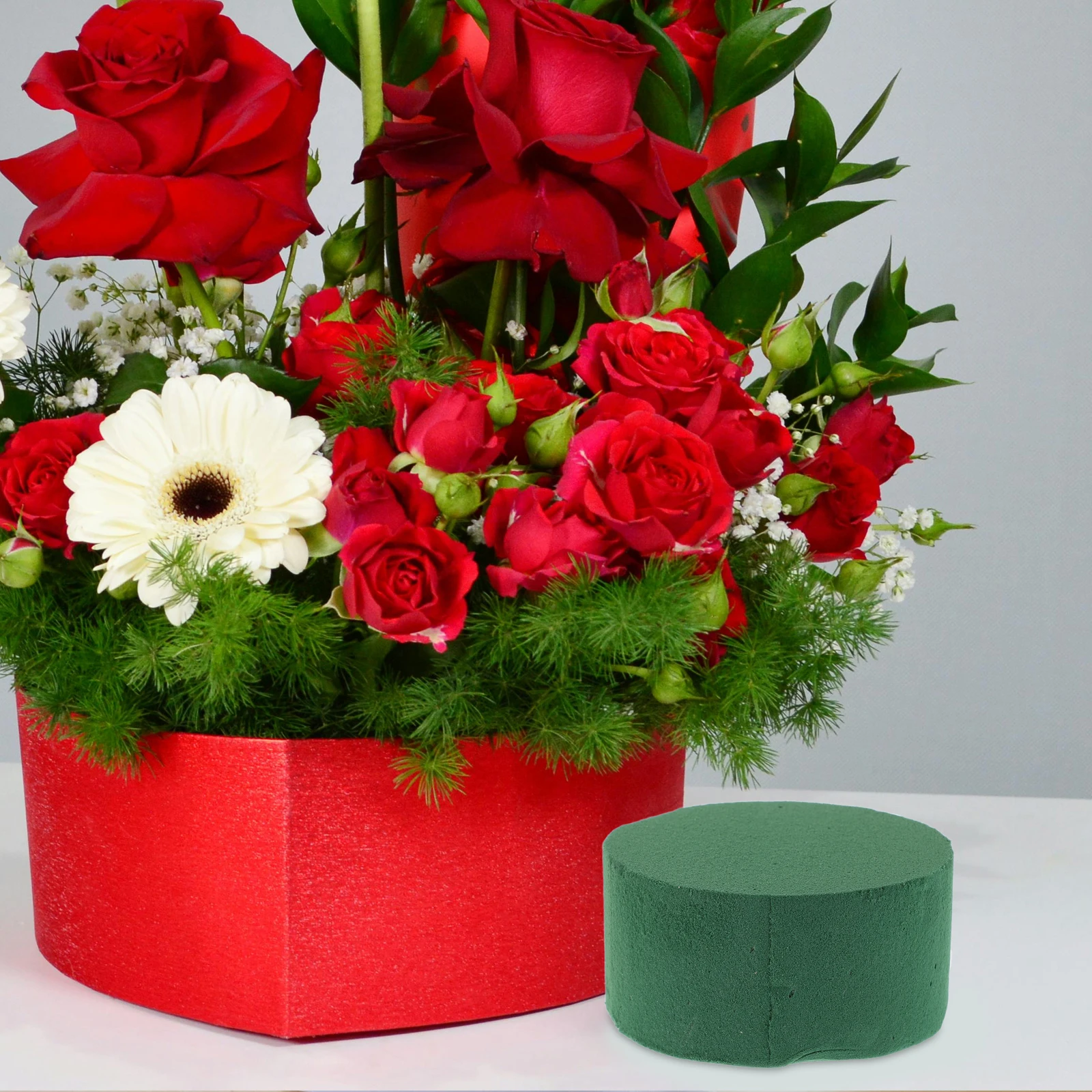 

10pcs Water Absorbing Dry Flower Mud Cylindrical Foam Holder for Floral Arrangement Green Foam Blocks Bouquet Supporter DIY