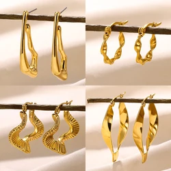 2023 New Fashion Stainless Steel Earrings For Women Unique Design Geometric Retro Irregular Earrings Jewelry Gifts Wholesale