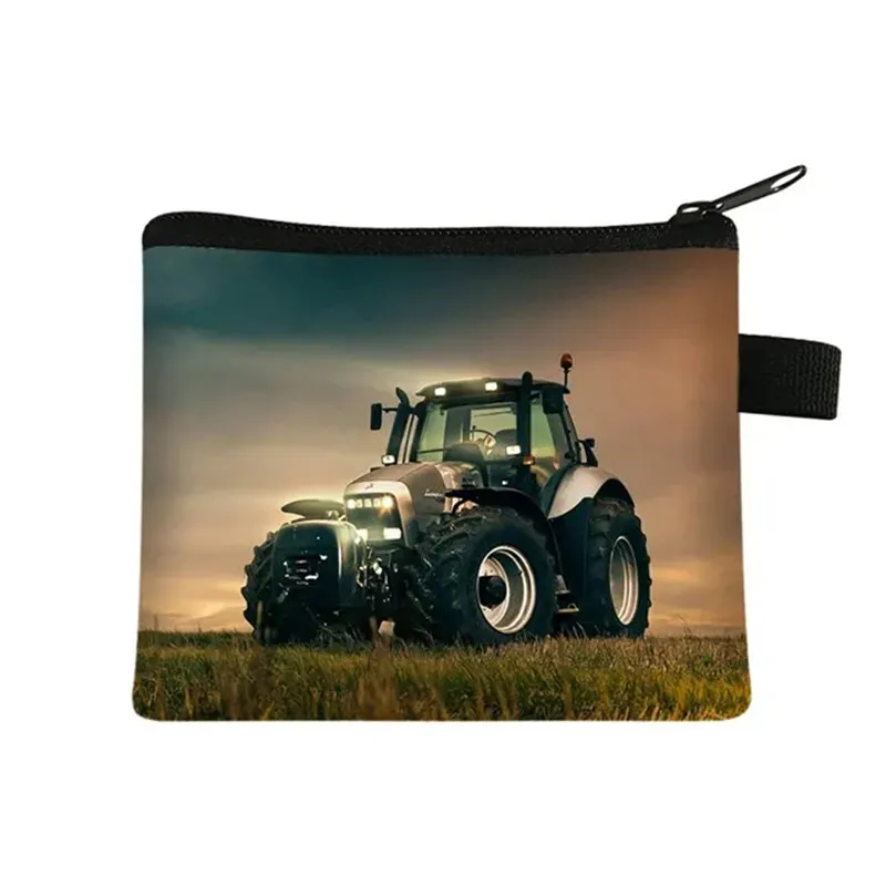 Tractor Print Coin Purse Boy Girl Storage Bag Woman Shopping Portable Coin Bag Wallet ID Credit Card Bag Gift Kids Wallet Purse