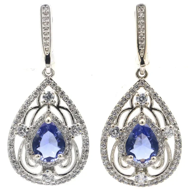 

8 г серьги из цельного серебра 925 пробы по индивидуальному заказу, очаровательный фиолетовый танзанит, кровь рубин, красный рубин, изумруд, танзанит, шпинель CZ Dail