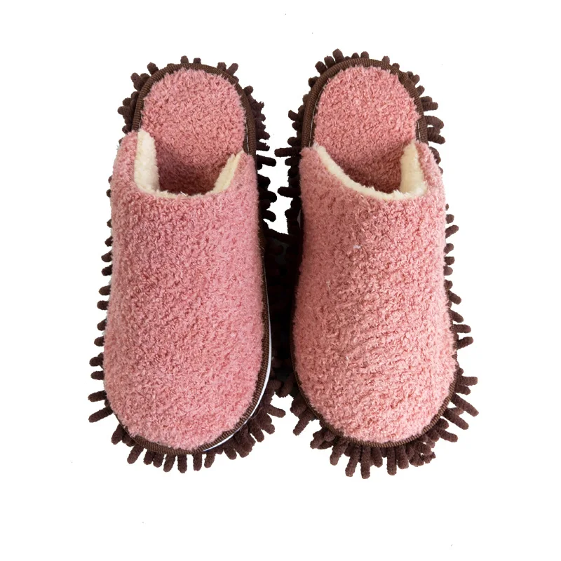 Shoes for Women Winter Lazy Microfiber Mop Slippers Solid Color Simple Wipeable Mopping Sweeping Wood Floor Cleaning Slippers