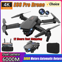 Professional Drone E88 4K Wide-Angle HD 1080P Camera WiFi FPV Height Hold Foldable RC Drone Quadrotor Helicopter Children's Toys