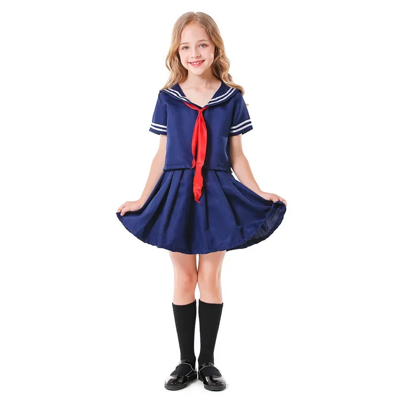

Children Cosplay Student Sailor Jk Suit Navy Blue Uniform