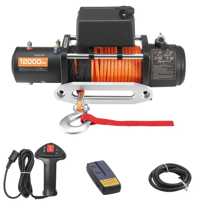 Electric Winch, 12000 Lbs Load Capacity, 12V DC Truck Winch, IP55 Waterproof For Towing Off-Road SUV Jeep Trailer Boat