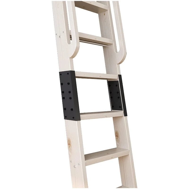 Imagem -03 - Biblioteca Inacabada Step Ladder com Glab Handle Madeira de Pinho Nenhum Deslizamento Hardware Loft Stair Estante 120