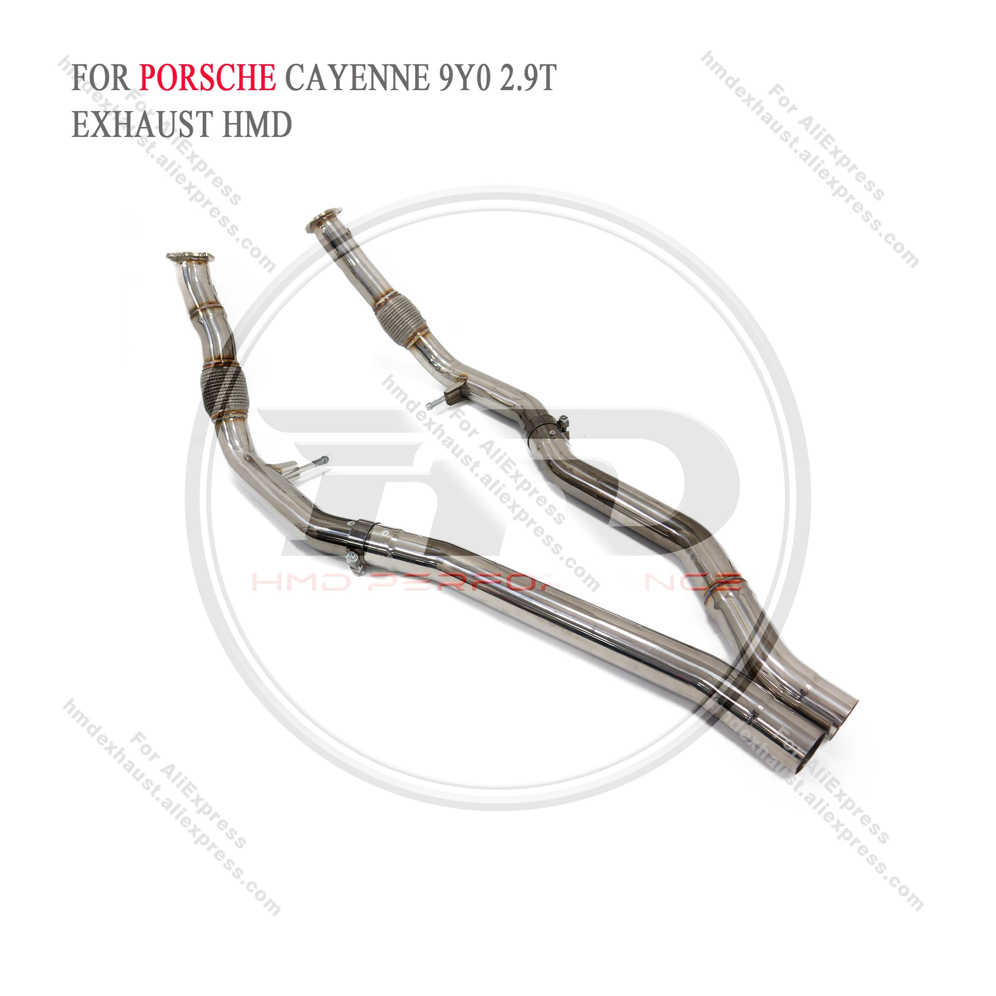 HMD Stainless Steel Exhaust System Performance Middle Pipe For Porsche cayenne 9YO 2.9T Race Tube