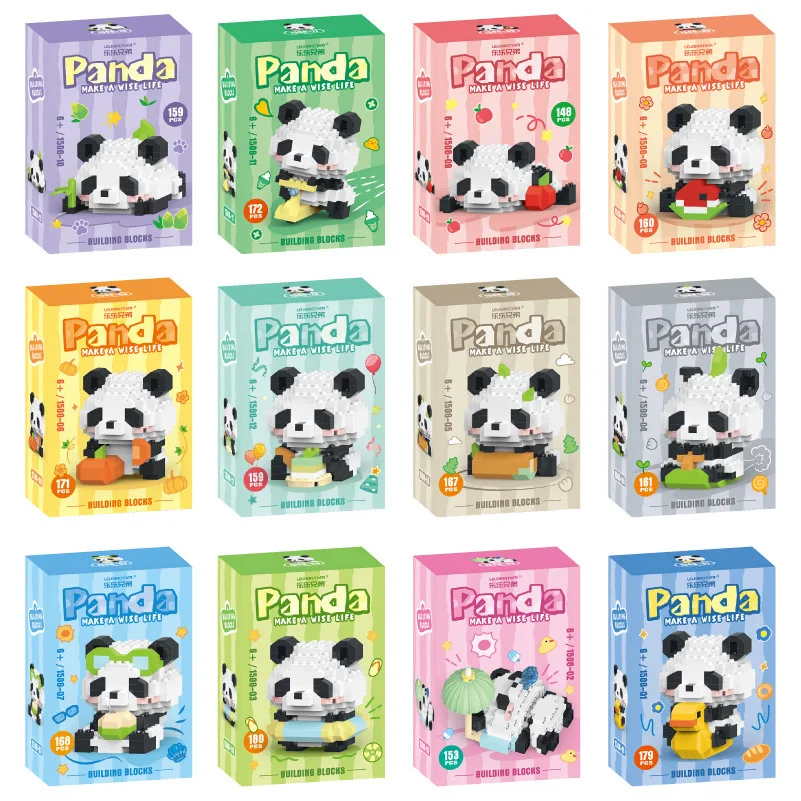 

Compatible with LEGO Panda Cartoon Doll Decoration Blind Box Assembly Micro Building Blocks Toy