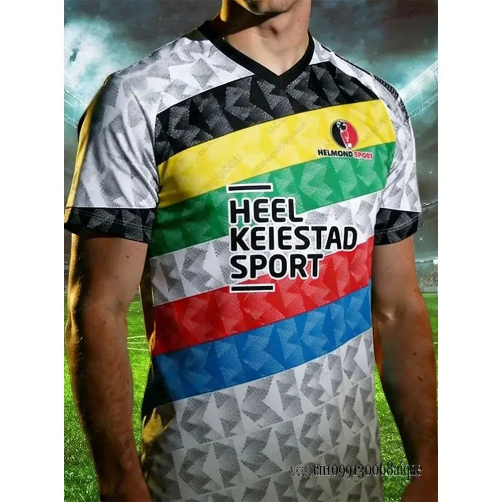 Zomer Nieuwe Heren Voetbalshirts Snel Droogende Fiets Shirts Nederland Helmond Sport 25-26 Thuis Tenue Volwassenen/Kinderen Team Uniform - afbeelding 2
