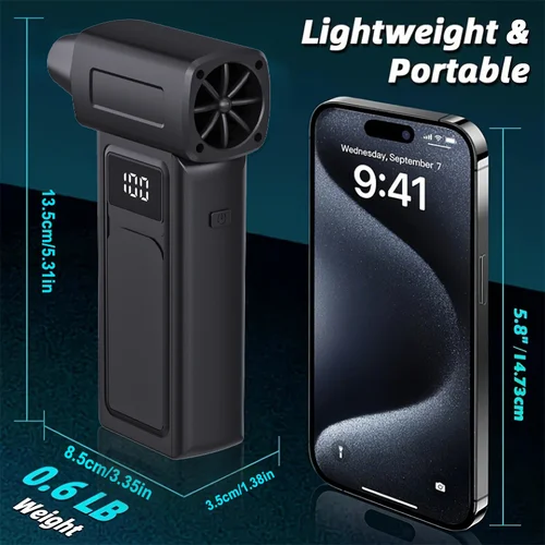 Imagen 2 del producto Soplador de chorro Turbo de 9000000RPM, soplador de aire de alta velocidad al vacío, plumero de aire comprimido inalámbrico, ventilador Turbo portátil, soplado de polvo por chorro