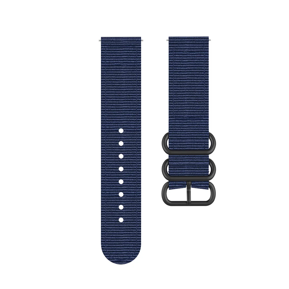 

Watch Band Compatible with Garmin Forerunner 245M 645 Active3 Dark Blue Nylon Strap Simple Design Fashionable Breathable