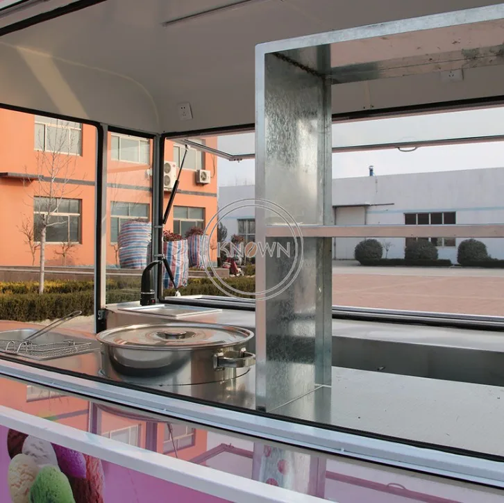 สินค้ามาใหม่! ขายร้อนที่กําหนดเอง 3.8m ยาวตู้อาหารออกแบบรถบรรทุกอาหารไฟฟ้ารถพ่วงไอศกรีมรถเข็นอาหาร