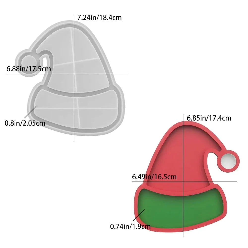 DIY Christmas Tray Mold Multi-purpose Easy Release Xmas Plate Ornament Mold Heat-resistant Non-stick