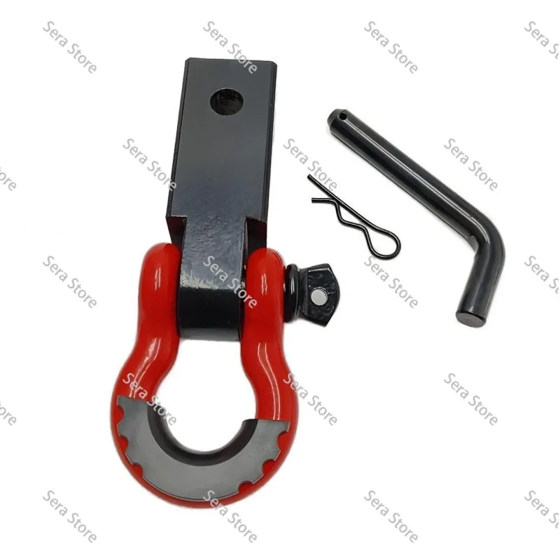 Heavy Duty Square Receiver Tow Bar Thickened Carbon Steel Trailer Hitch Arm 4.75 Ton Towing Recovery Hook Beam Mount Rear