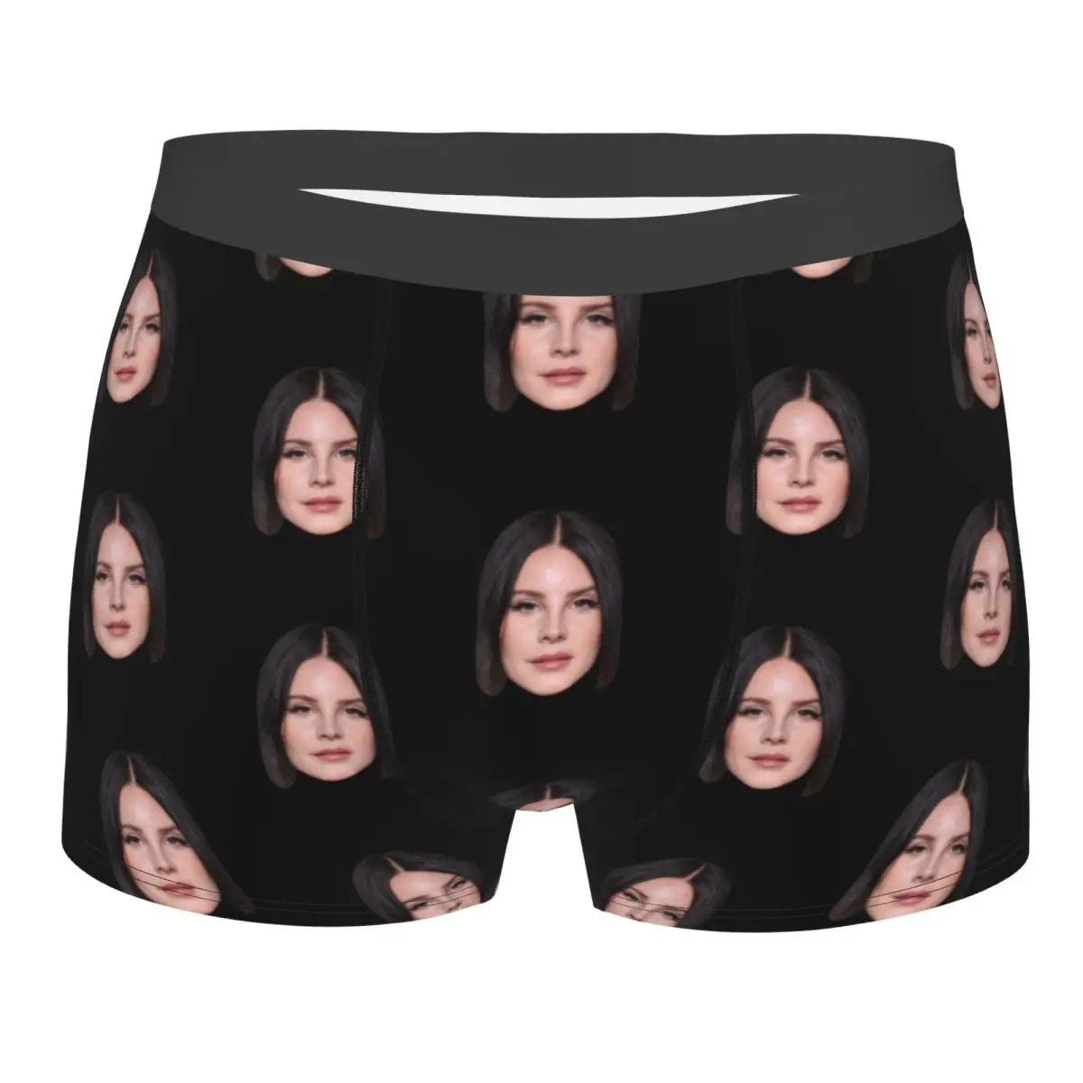 Man Lana Del Rey Brown Hair Underwear Novelty Boxer Shorts Panties Homme Breathable Underpants Plus Size