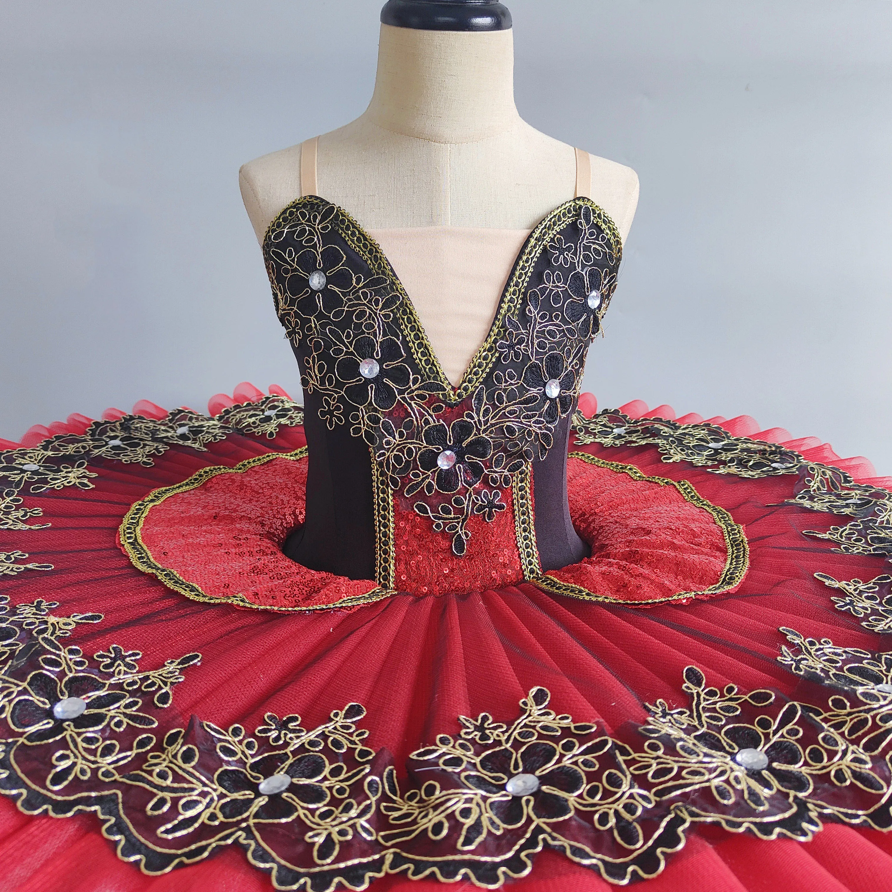 Red Professional Ballet Tutu Girls Pink Platter Pancake Tutu Ballerina Party Dress Adult Women Ballet Dance Costume