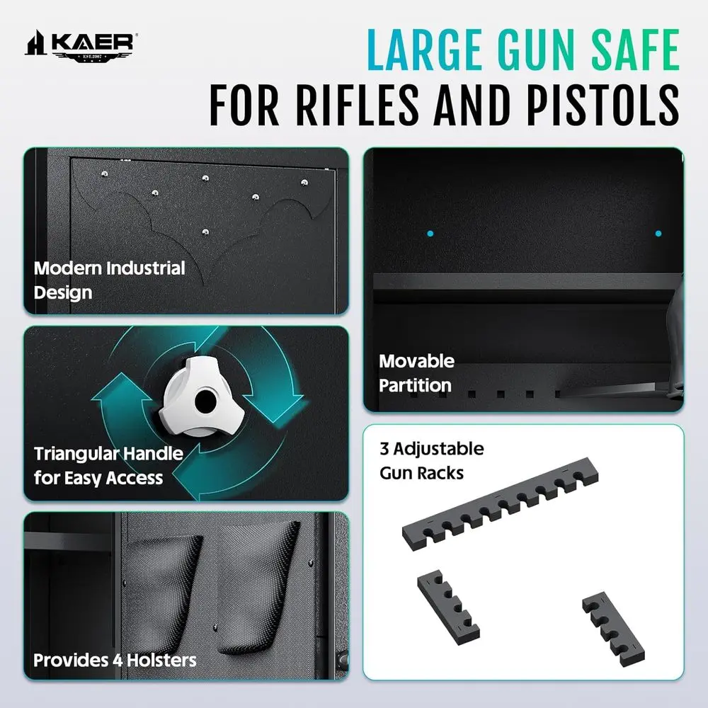 Secure Storage for Firearms: Rifle and Pistol Safe with Adjustable Racks for AR15 and More