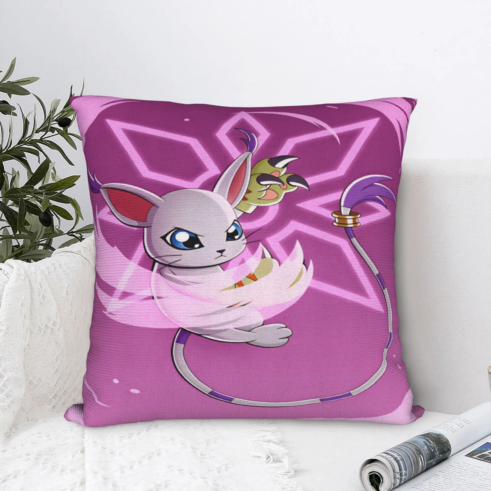 Pillow Case Digimons Square  Pillow Cover For Couch Sofa Bedroom Kawaii Pillowcases