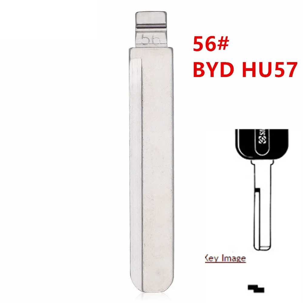 

10pcs 56# KD Key Blade HU57 Metal Uncut Blank Flip Remote Key Blade for BYD FF3 Volvo for Keydiy KD Xhorse VVDI JMD