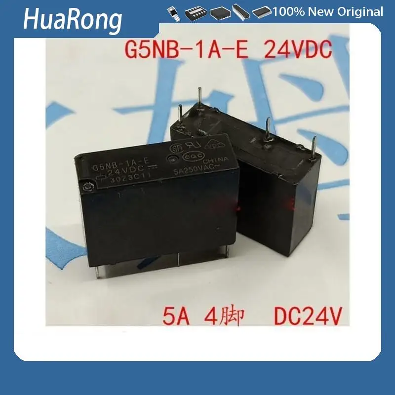 New 10PCS/LOT G5NB-1A-E 12VDC G5NB-1A-E 24VDC  G5NB  12V 24V G5NB-1A-E-12VDC G5NB-1A-E-24VDC 5A 250VAC 4PIN