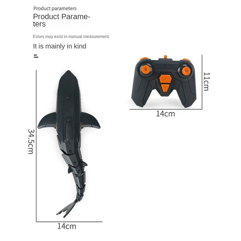 Smart Remote Control Fish Children's Swimming Pool Beach Bath Toys Simulation Remote Control Mechanical Fish Robot Durable Black