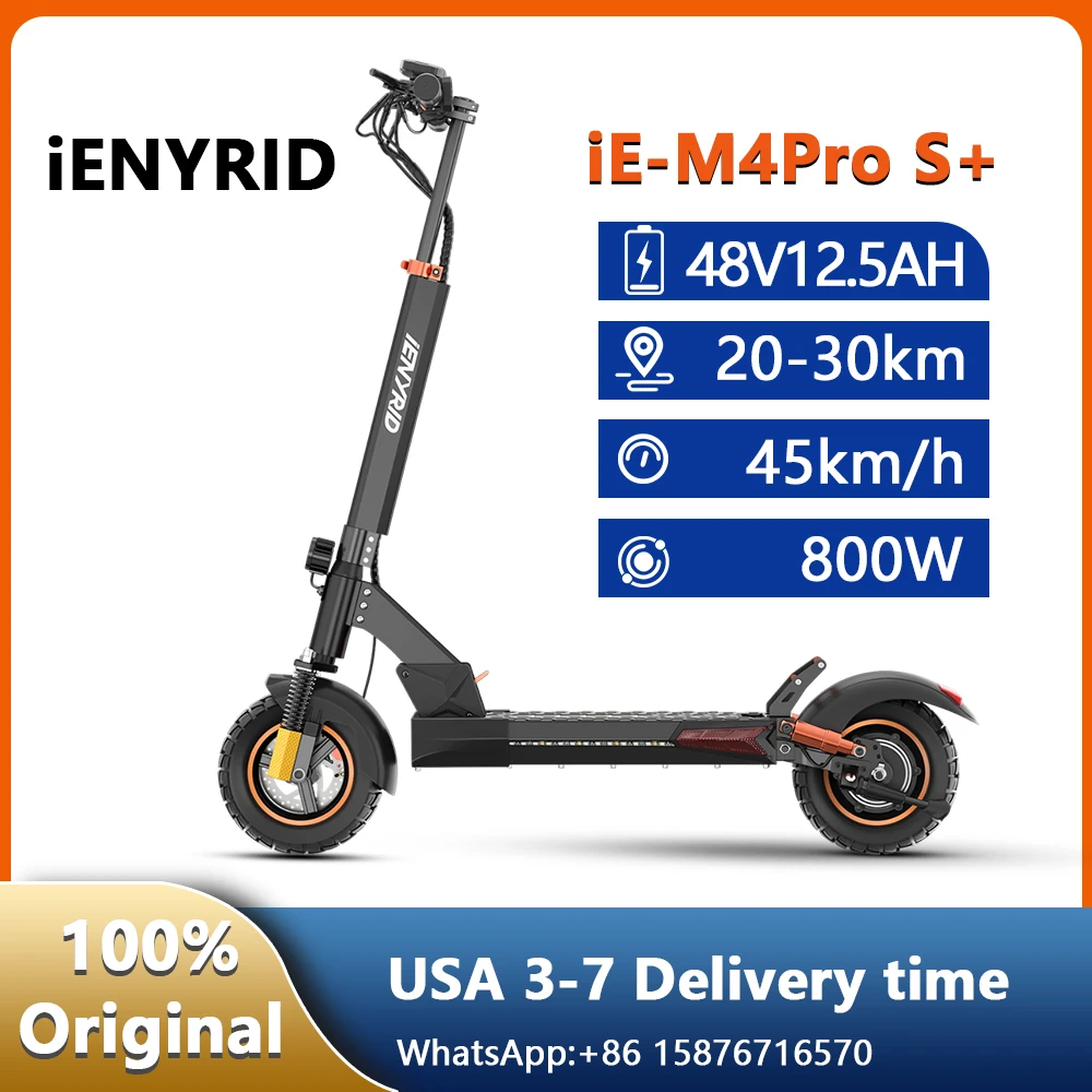 IENYRID M4 PRO S+ Escooter 800W Motor 48V12.5Ah Battery ABS Braking System E-Scooter 10''Off-road Tire Foldable Electric Scooter