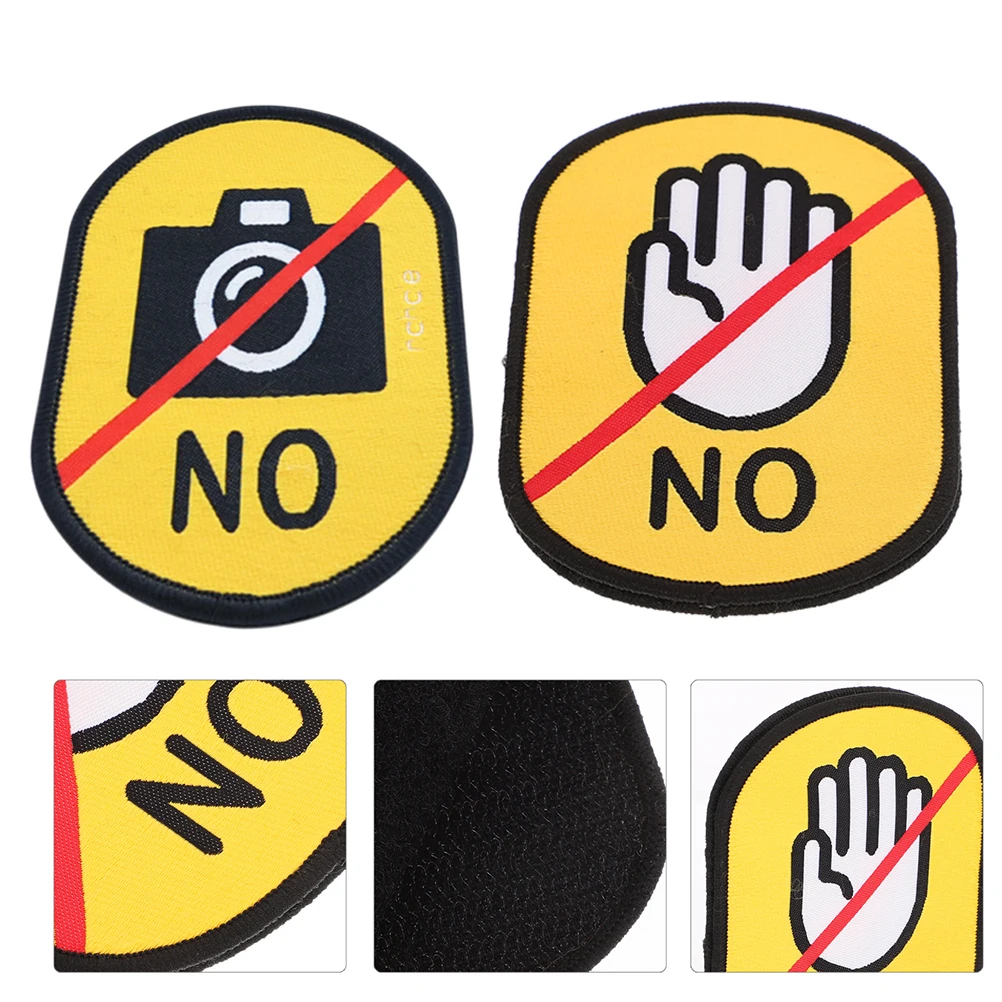 

2 Pcs Social Logo Post Do Not Touch Sticker Dog Harness Pet Patch Accessories Work