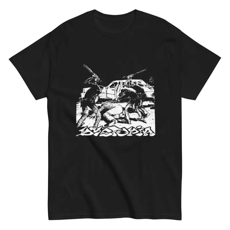 Dystopia band BASTARDS Dystopia 'Human=Garbage' T Shirt Dino Sludge Gildan Black