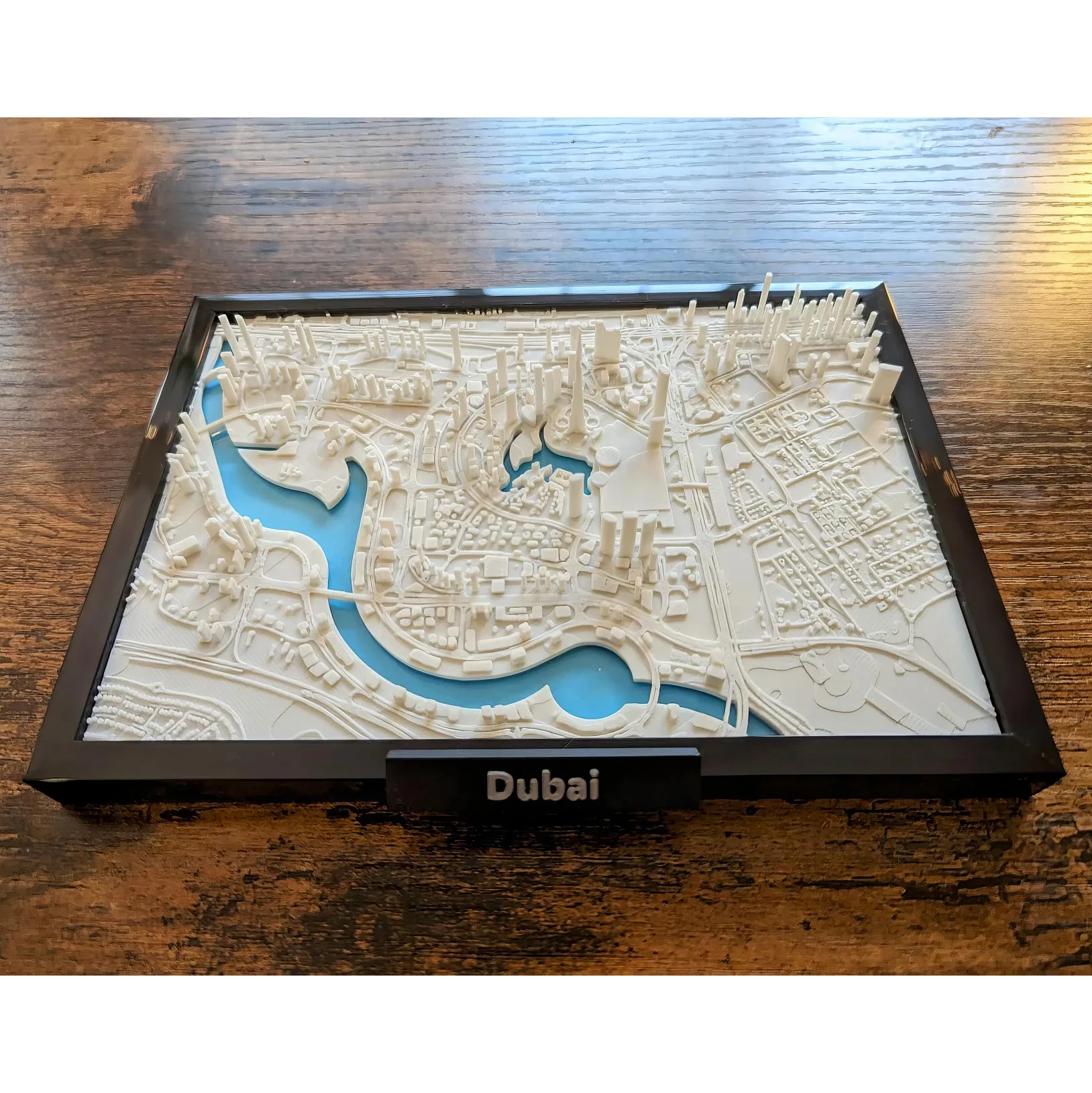 

Dubai 3D Map City Model Urban Layout Landmark Architecture Relief Display Art Sculpture Gift Modern Style Home Decor Desk Piece