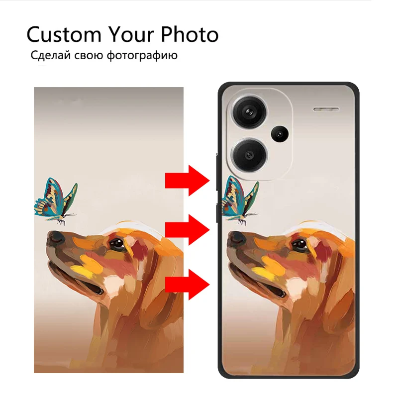 Customized Case For Xiaomi Redmi Note 13 Pro Plus 13C 4G POCO X5 PRO 5G Silicone Cover Design DIY Photo Text Picture Custom Case