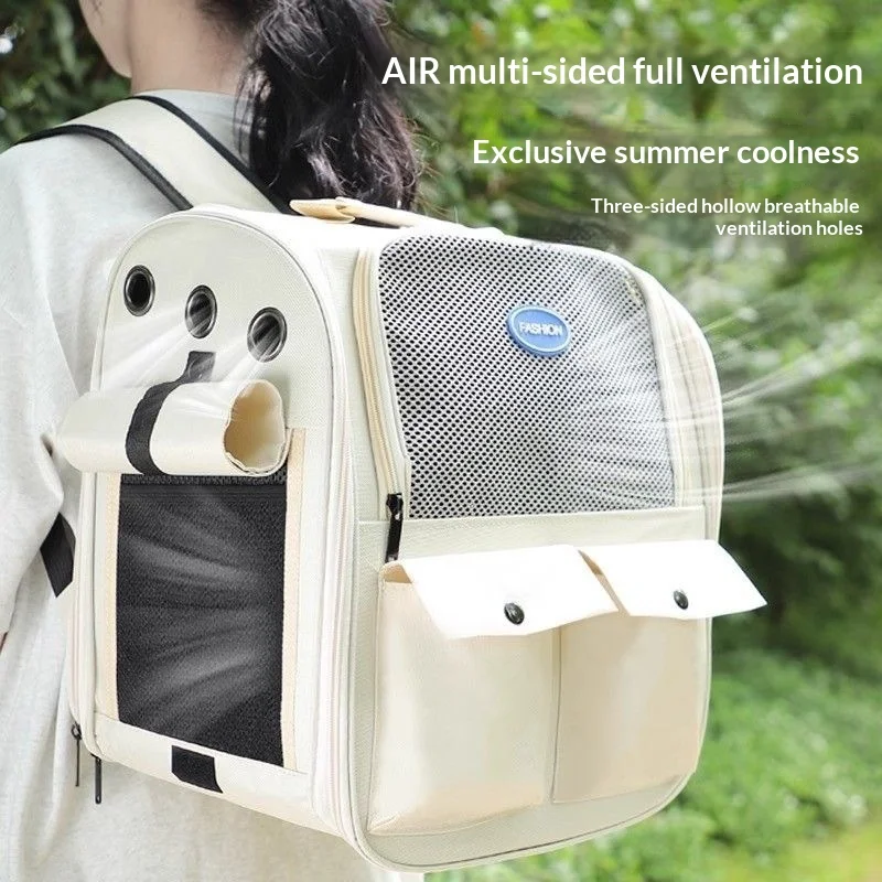 Mochila transportadora plegable para gatos transpirable con correas - imagen 5