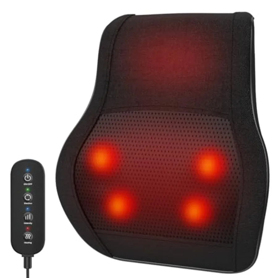 

Массажер для спины с подогревом для глубокого массажа тканей, 3D-подушка для разминания, для расслабления плеч, спины, шеи, ног и всего тела дома и в офисе