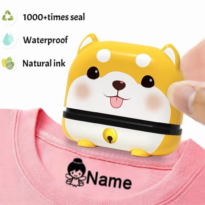 Carimbo de pano infantil personalizado, nome personalizado para estudante, bebê, carimbo de tinta que não desbota, selo de jardim de infância, carimbo à prova d'água personalizado