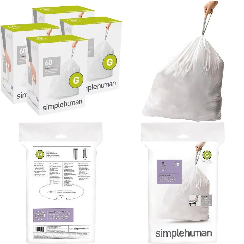 

Customizable 30L/8G Trash Bags, 12 Rolls, 240 Count