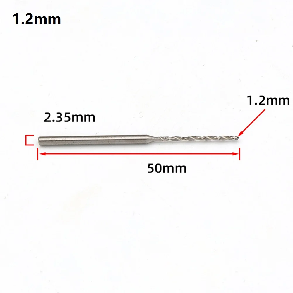 2.35mm Shank HSS Straight Handle Spiral Drill Bit 0.8 1. 1.2 1.4 1.5 1.6 1.8 2mm Woodworking For Wood Plastic Hand Tools