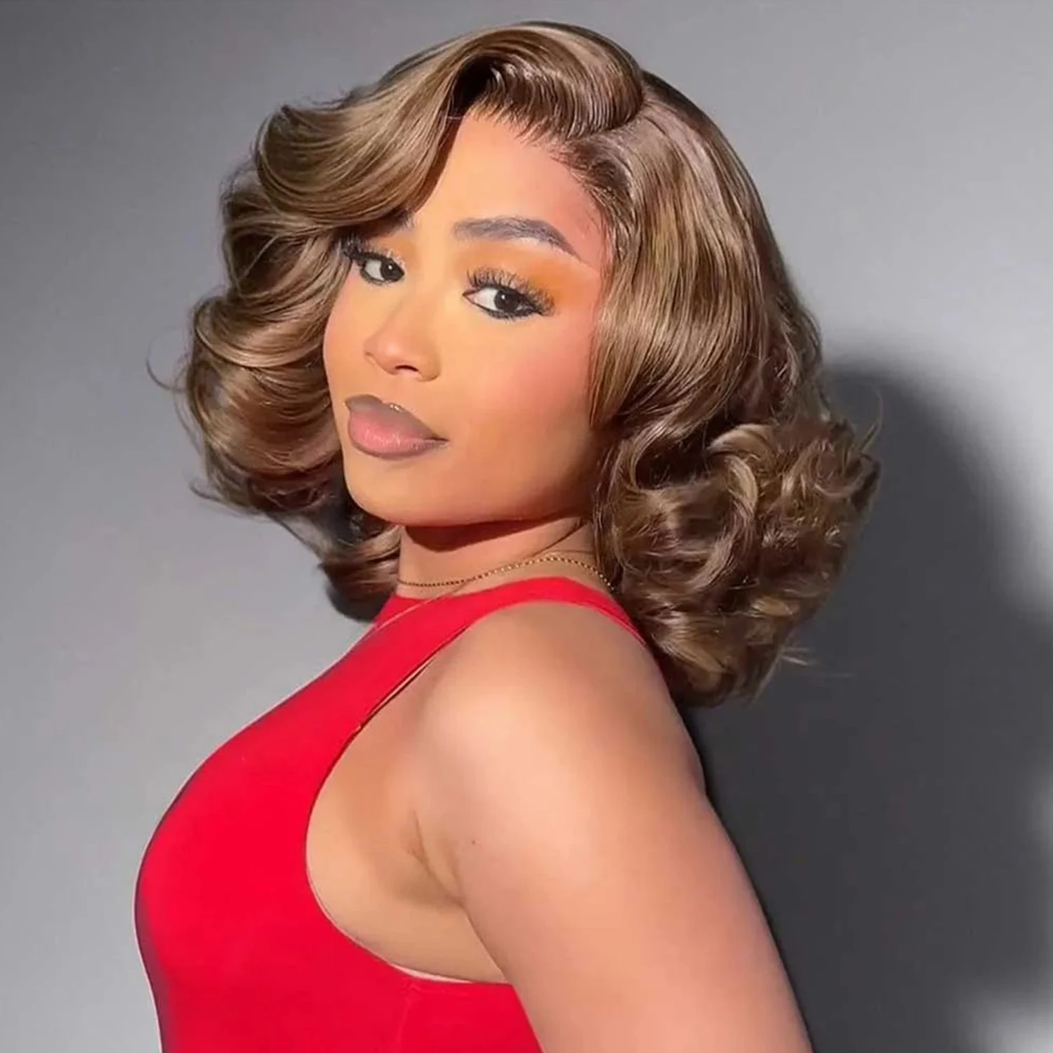 

13x4 Свободный Короткий Парик Боб Прозрачный Парик Фронта Шнурка 250% Плотность Объемная Волна 100% Человеческие Волосы 14 16 Дюймов 4/27 Выделенный Парик