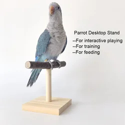 Natural Desktop Stand Pet Parrot Raw Wood Fork Tree Branch Stand Rack Squirrel Bird Hamster Branch Perches Chew Bite Toys Stick