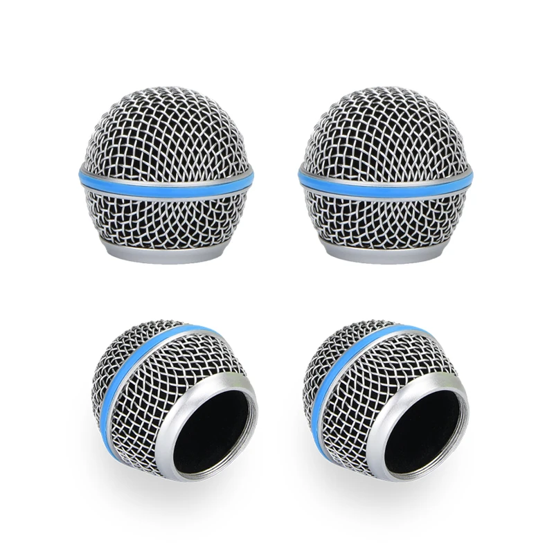 4Pc Mesh Ball Head Wired Wireless Microphone Grille Microphone Replacement Head Steel Shure BETA 57A 58A 87A E845S E945 view 5