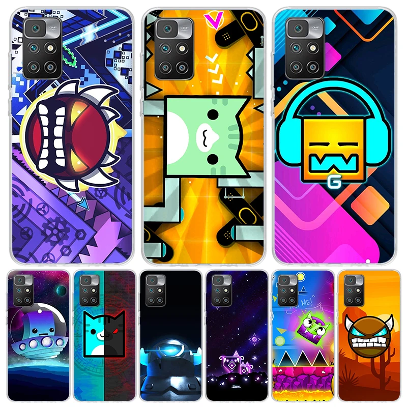 Geometry Dash Game Case Phone Cover for Xiaomi Redmi 12 12C 10 10C 10A 9 9C 9A 9T 8 8A 7 7A 6 Pro 6A S2 K20 K30 K40 Trend Fundas