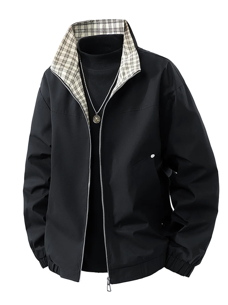 

Casual Men's Workwear Jaet Stand Collar Trendy Spring Autumn New Sle High-End Feeling Leisure Coat M Model Top