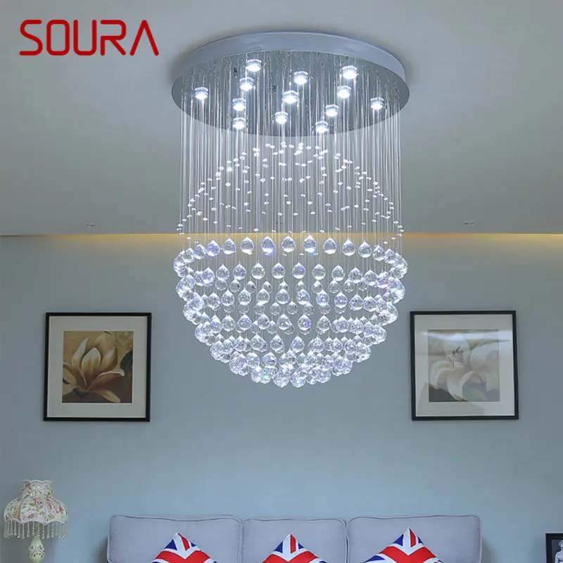 

SOURA Modern Crystal Pendant Lamp LED Creative Luxury Hanging Lights Chandelier for Home Living Dining Room Bedroom