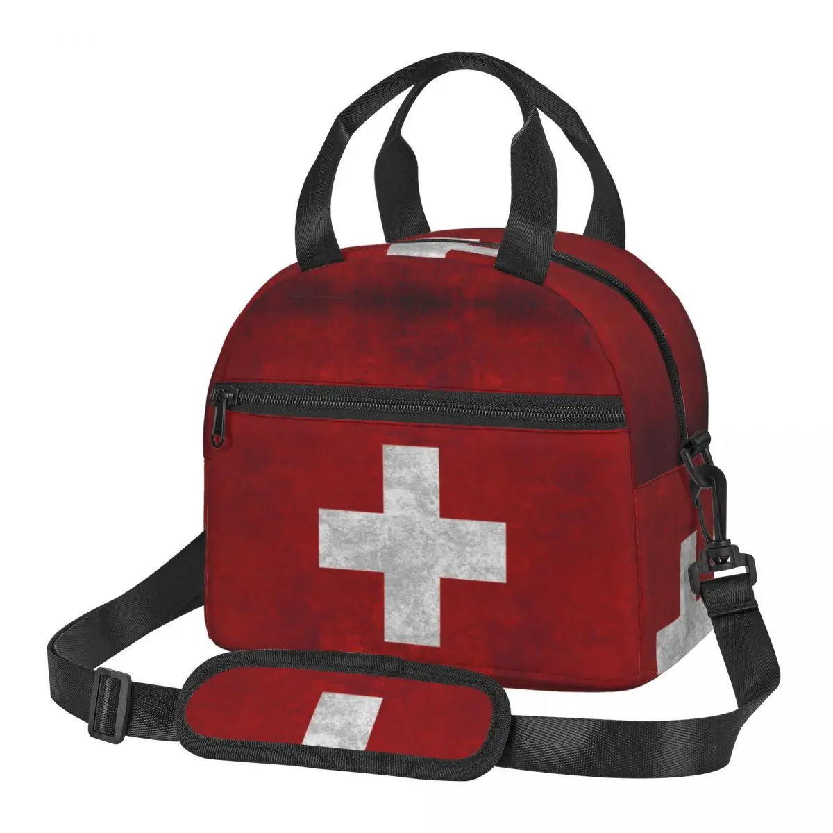 

Сумки для обеда с флагом Швейцарии, изолированная коробка для бенто, сумка для обеда, многоразовые сумки для пикника, термосумка-холодильник для женщин и девочек, офис