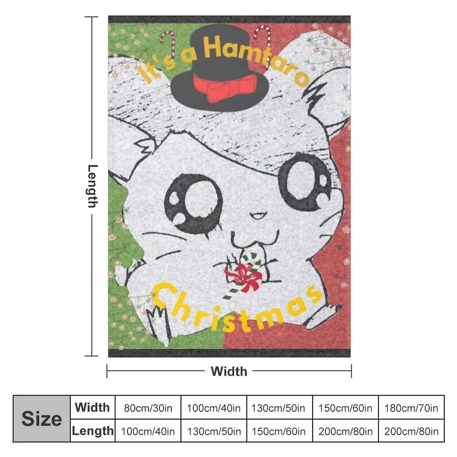 Its a Hamtaro Christmas Throw Blanket Decoratives Multi-Purpose Blankets