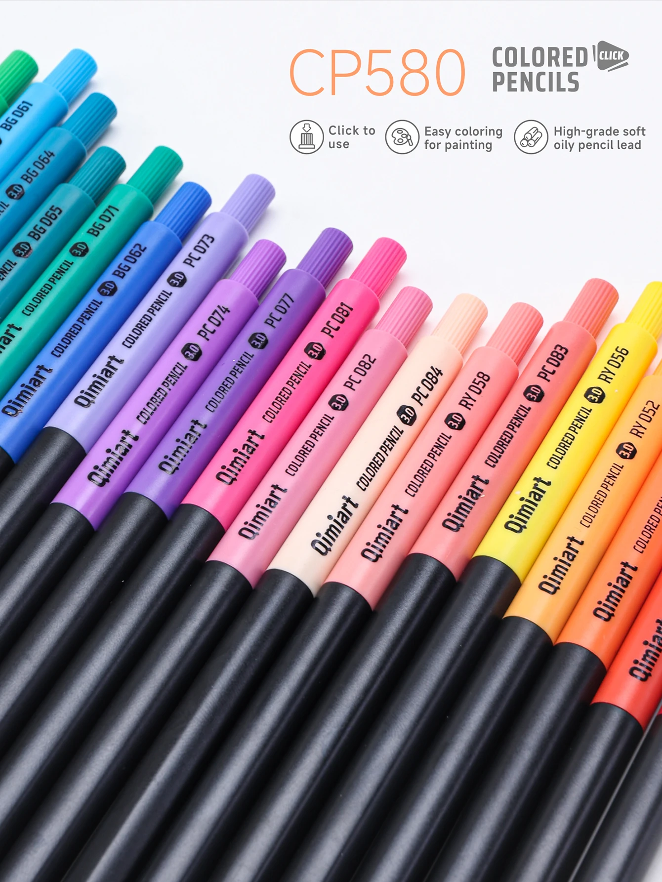 Languo 12/96 Farben Klick-Buntstifte 3,0mm Ölbasierte Weichkernstifte zum Zeichnen, Skizzieren, Malen für Malbücher und Kunstbedarf – Detail 14