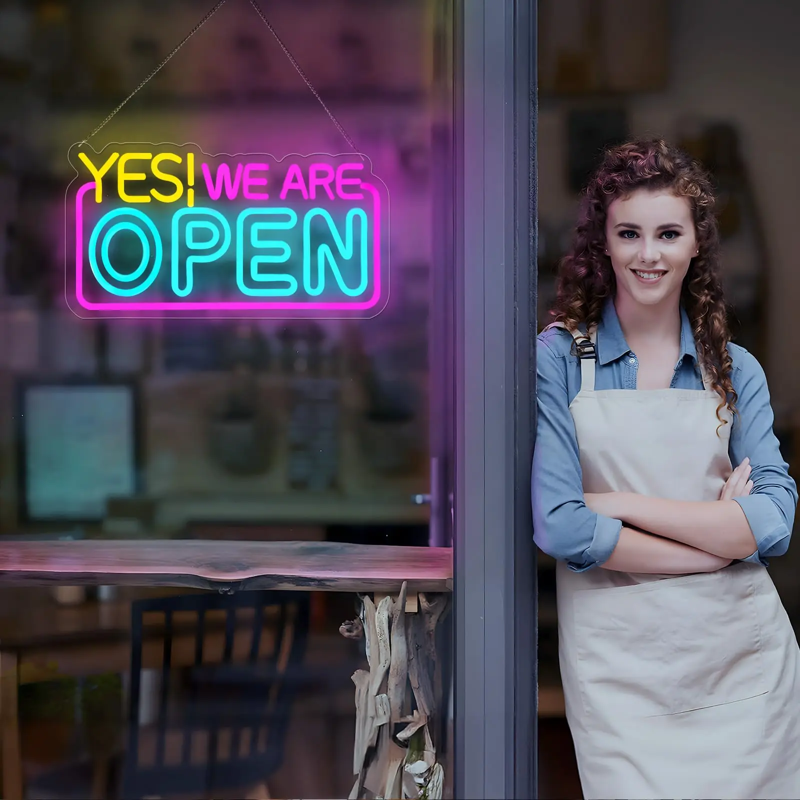 Bar Open Neon Signs Dimmable Led Open Sign USB Powered Bright High Visibility Led Open Signs for Bussness Bar Pub Man Cave Decor