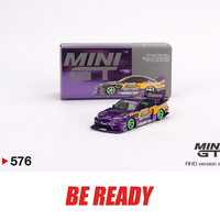 MINIGT 1:64 LB-Super Silhouette S15 SILVIA #555 2022 Formula Drift Electroplated purple alloy car model 576